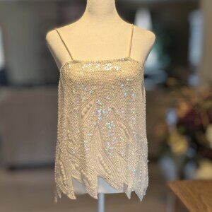 Swee Lo White Sequin Camisole, Size M, Excellent condition